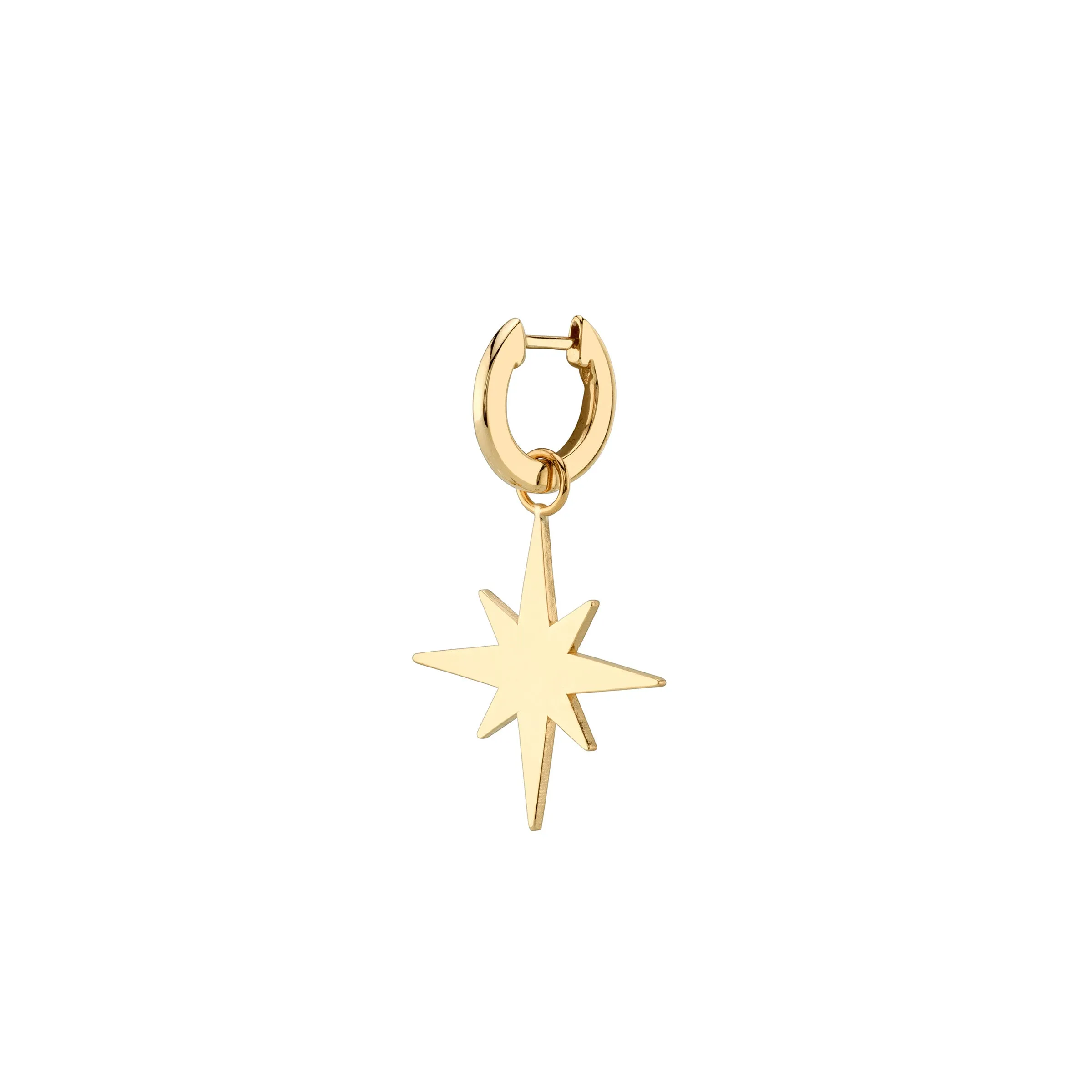 Pure Gold Starburst Charm Hoops sold by Sydney Evan product image thumbnail 3
