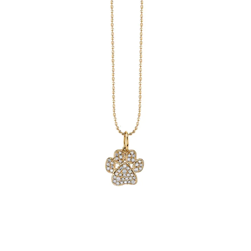 Gold & Diamond Paw Print Charm made by Sydney Evan