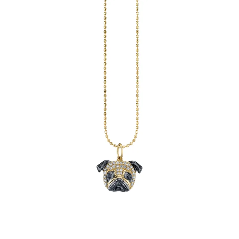 Gold & Diamond Pug Charm made by Sydney Evan