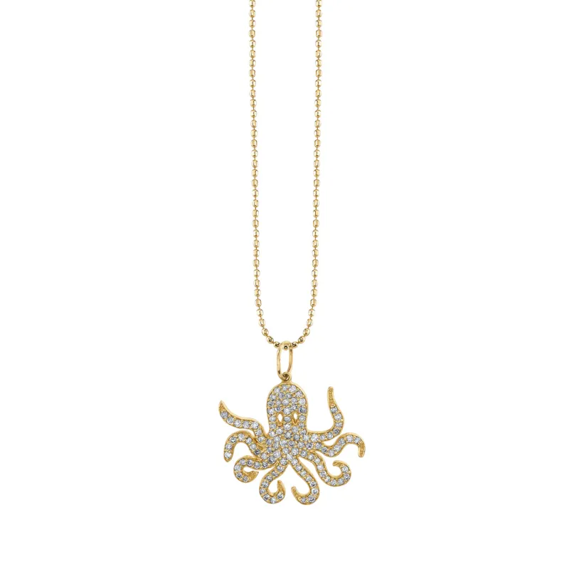 Gold & Diamond Octopus Charm made by Sydney Evan