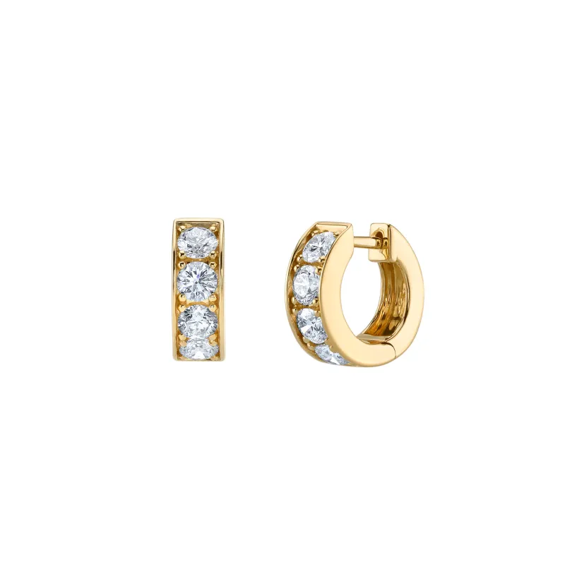 Gold & Diamond Extra Large Huggie Hoops made by Sydney Evan