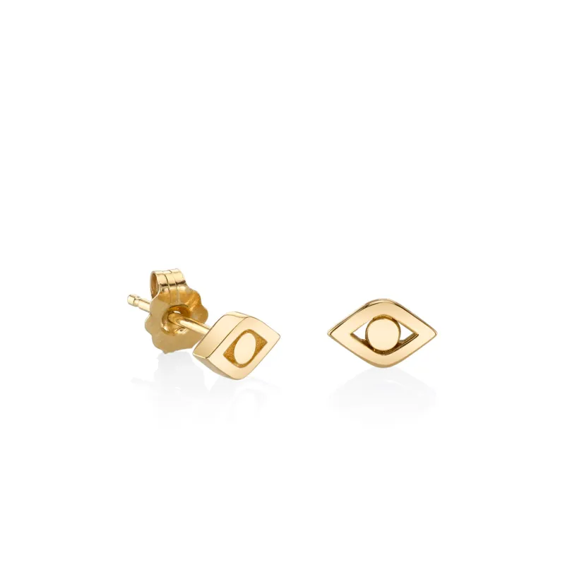 Gold Pure Eye Stud made by Sydney Evan
