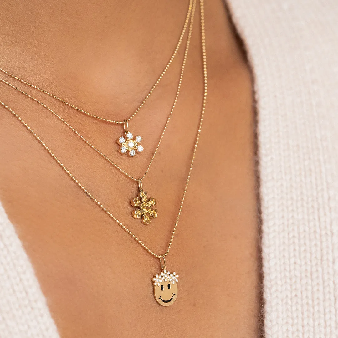 Gold & Diamond Flower Power Happy Face Charm sold by Sydney Evan product image thumbnail 2