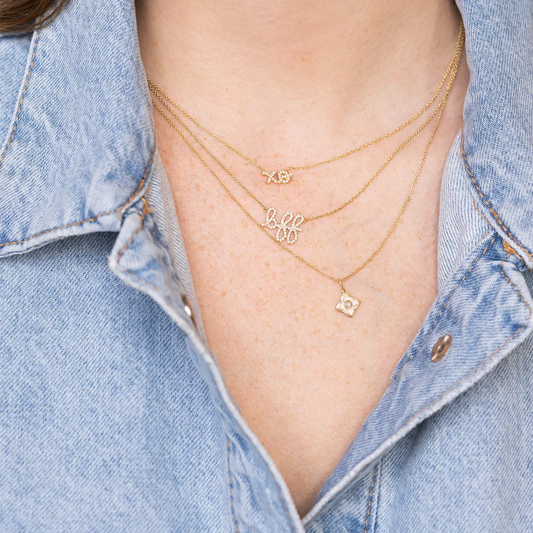 Gold & Diamond BFF Necklace sold by Sydney Evan product image thumbnail 2