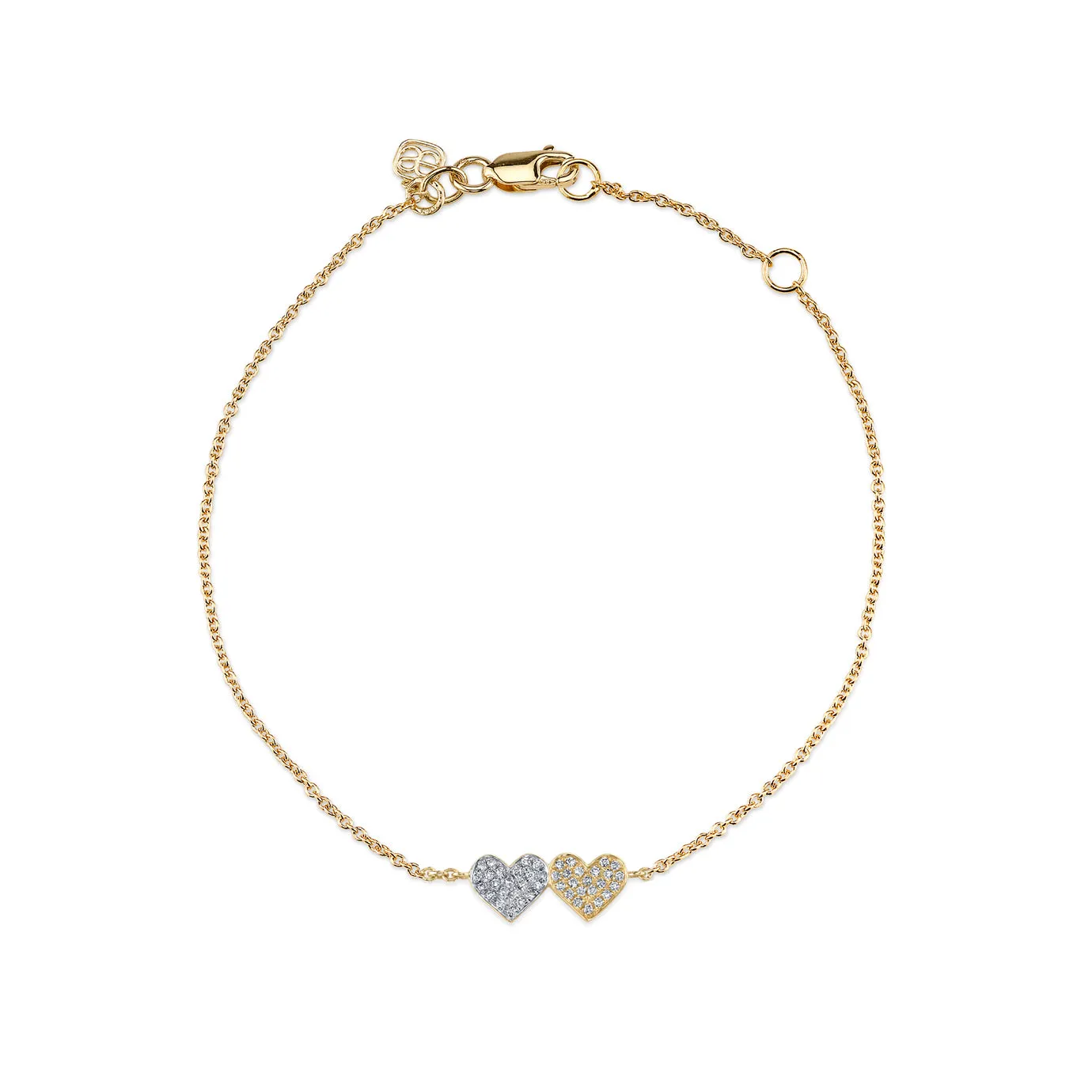 Gold & Diamond Double Heart Bracelet sold by Sydney Evan
