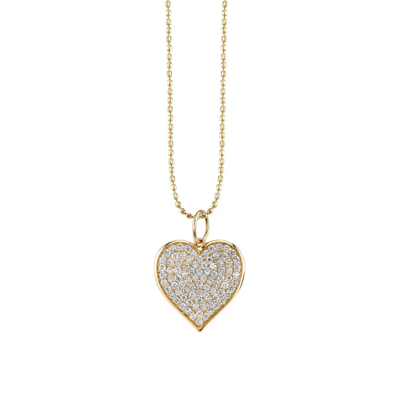Gold & Diamond Large Heart Charm made by Sydney Evan