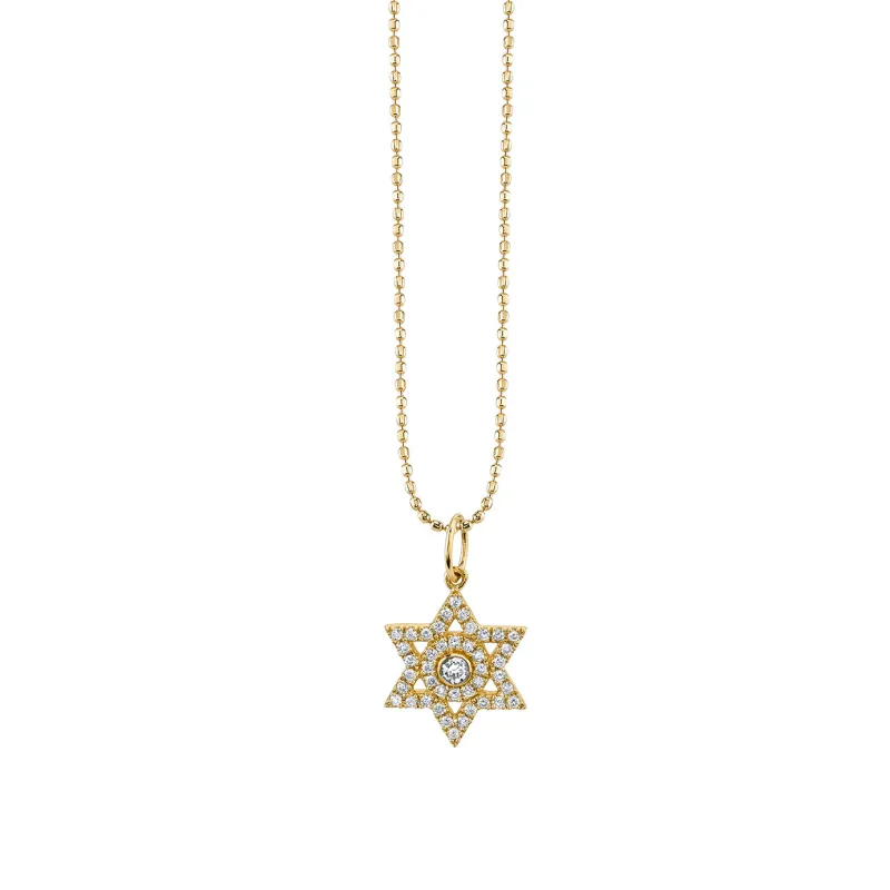 Gold & Diamond Star of David Charm made by Sydney Evan