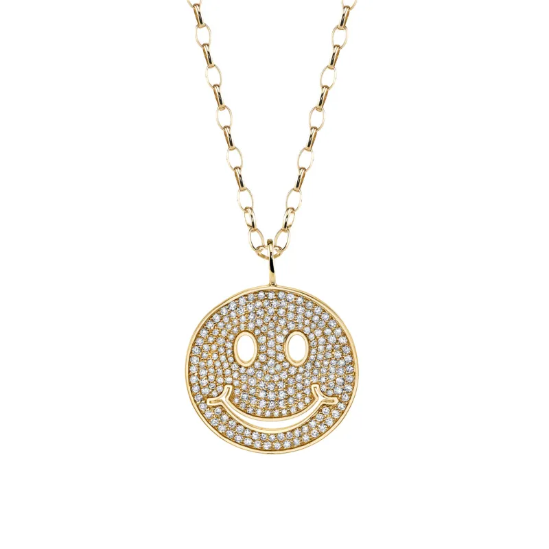 Gold & Diamond Large Happy Face Charm made by Sydney Evan