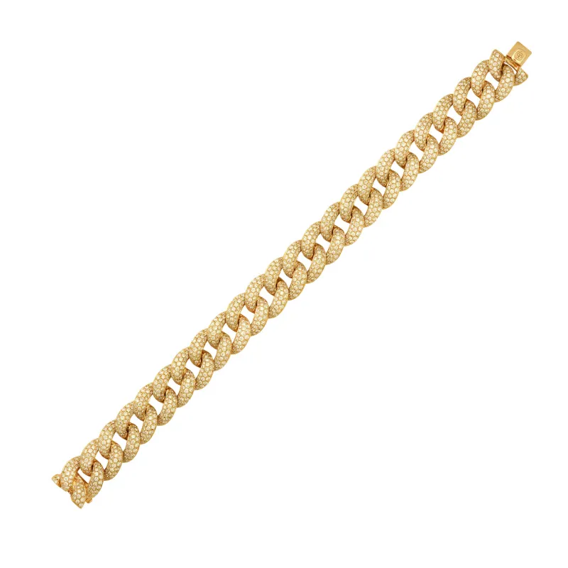 Gold & Pavé Diamond Link Bracelet made by Sydney Evan
