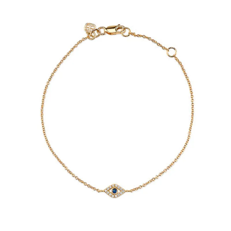 Gold & Diamond Small Bezel Eye Bracelet made by Sydney Evan