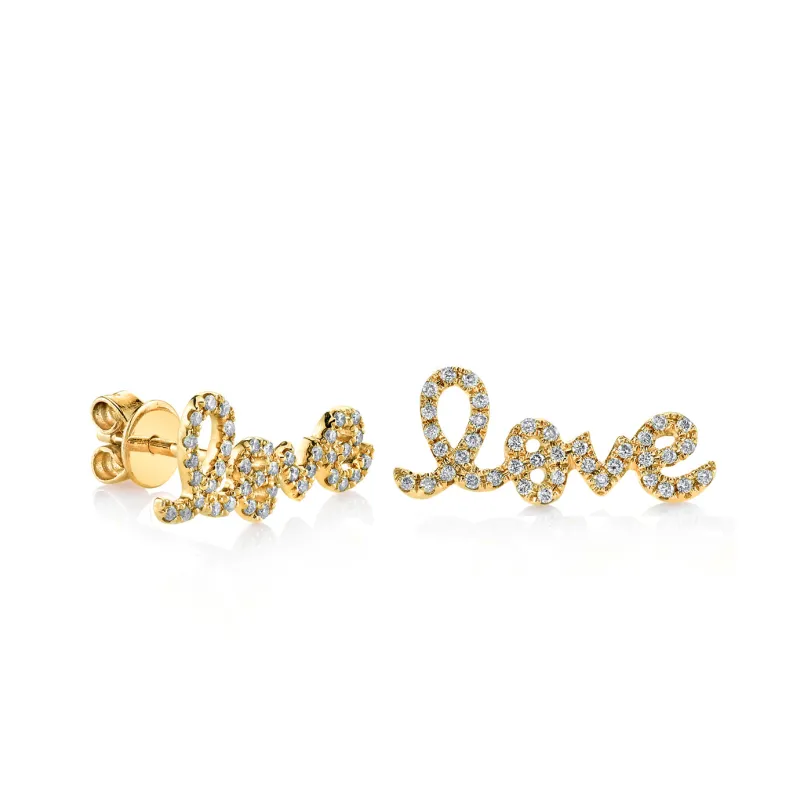 Gold & Diamond Love Stud made by Sydney Evan