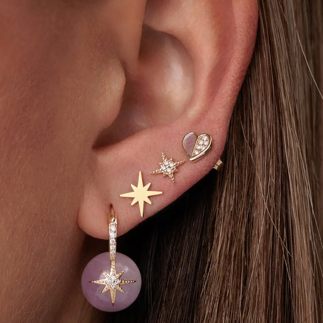Gold & Diamond Mini Starburst Stud sold by Sydney Evan product image thumbnail 2