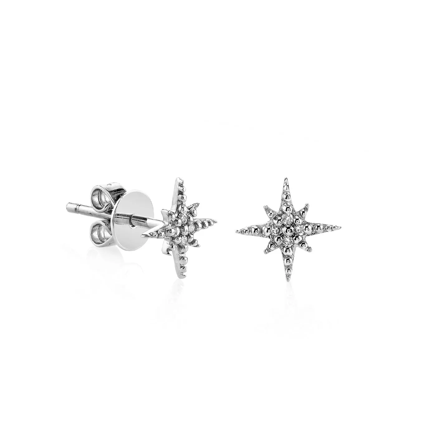 Gold & Diamond Mini Starburst Stud sold by Sydney Evan product image thumbnail 3