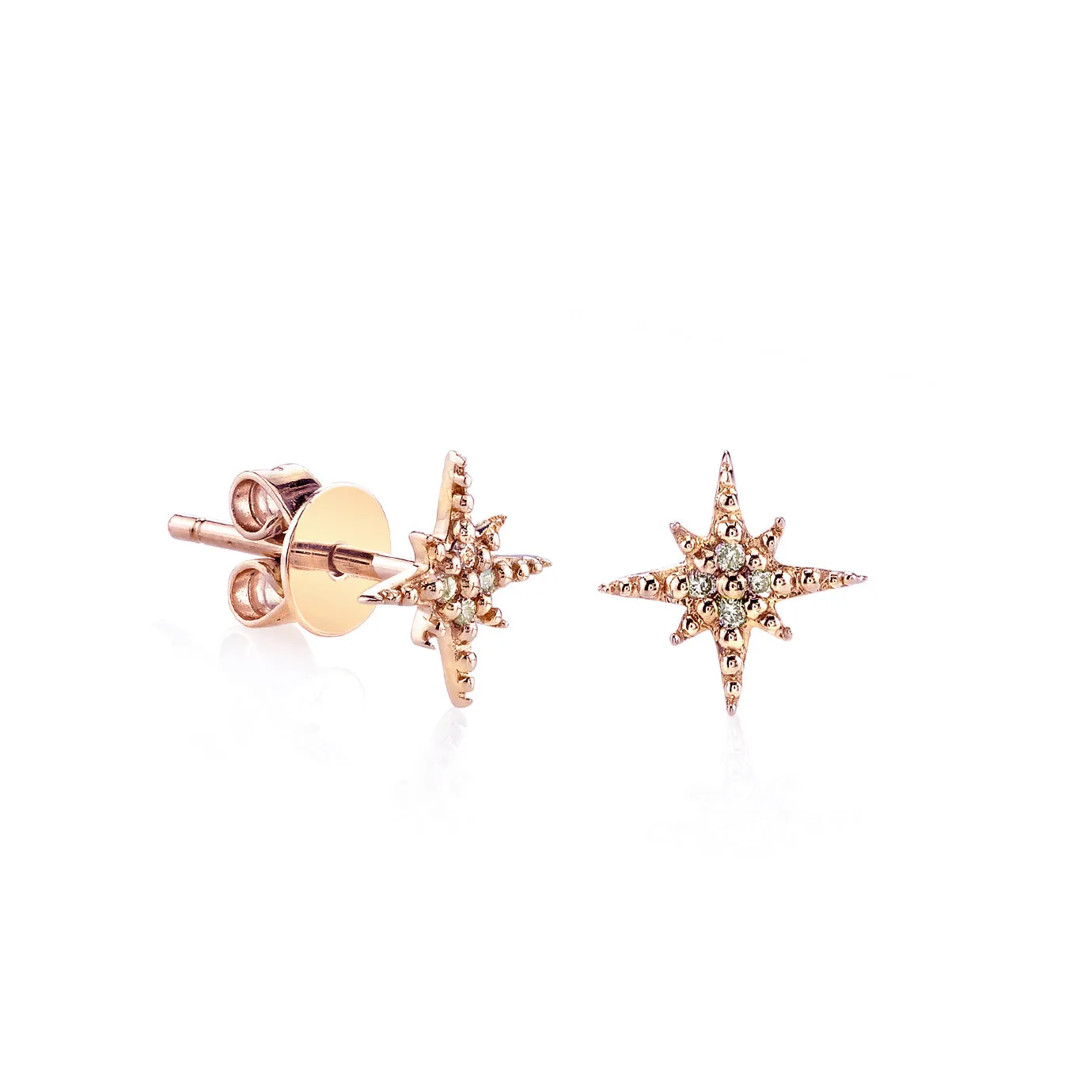 Gold & Diamond Mini Starburst Stud sold by Sydney Evan product image thumbnail 4