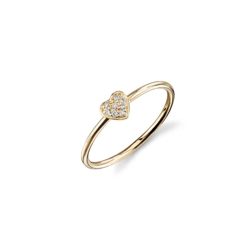 Gold & Diamond Mini Heart Ring made by Sydney Evan