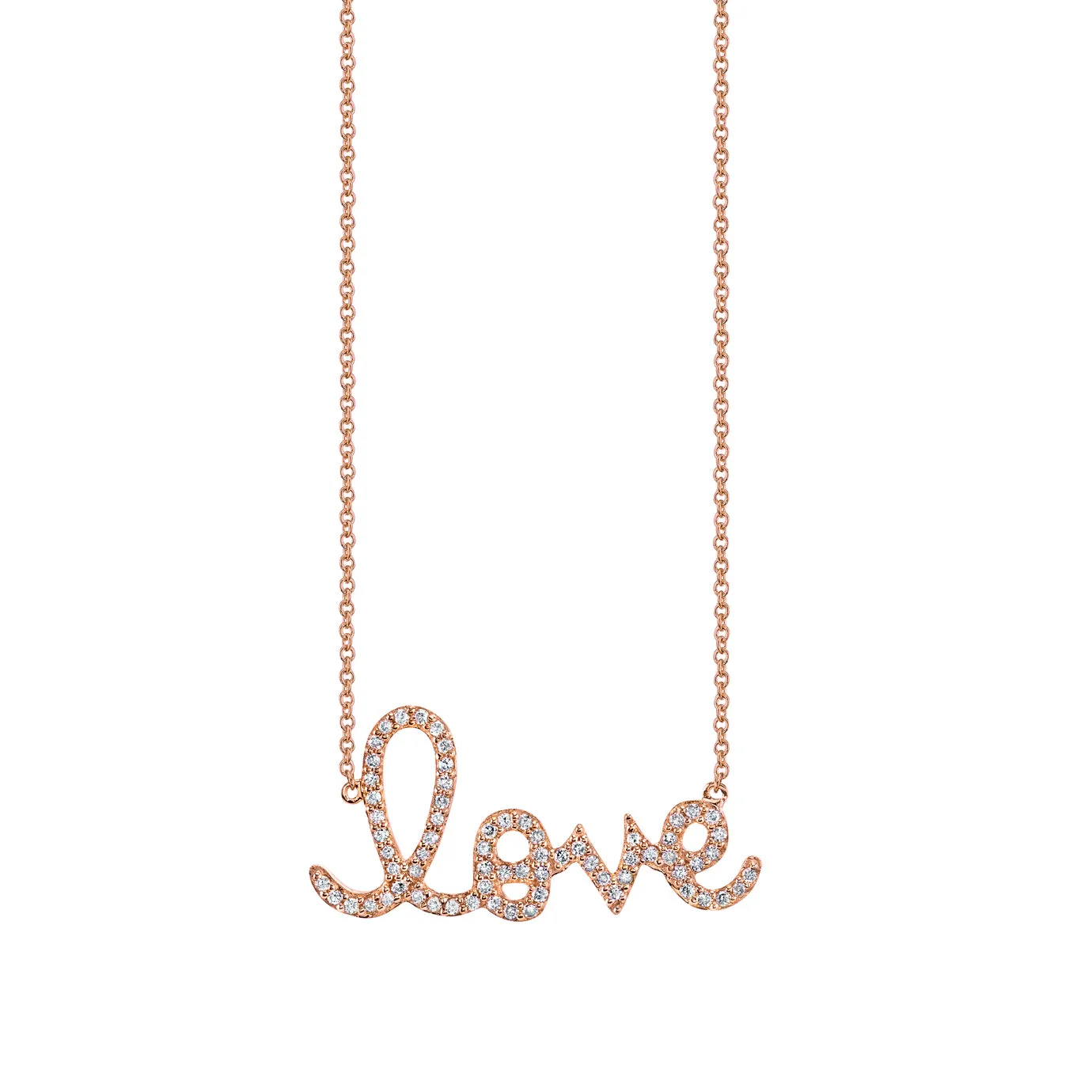 Gold & Diamond Large Love Necklace sold by Sydney Evan product image thumbnail 3