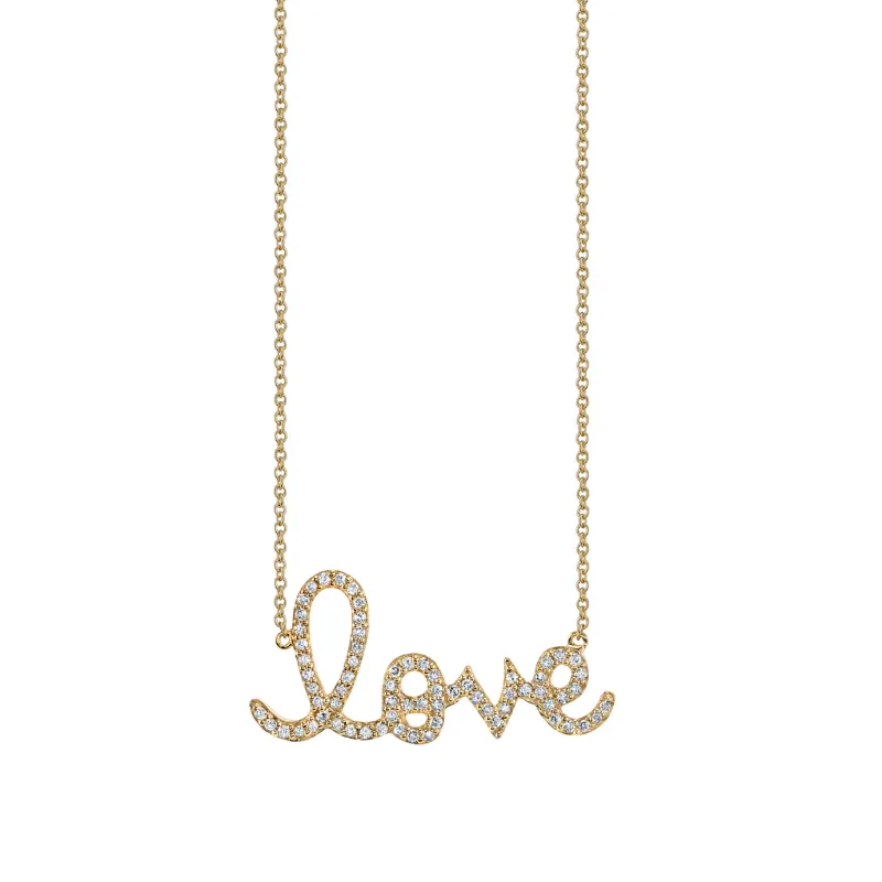 Gold & Diamond Large Love Necklace made by Sydney Evan