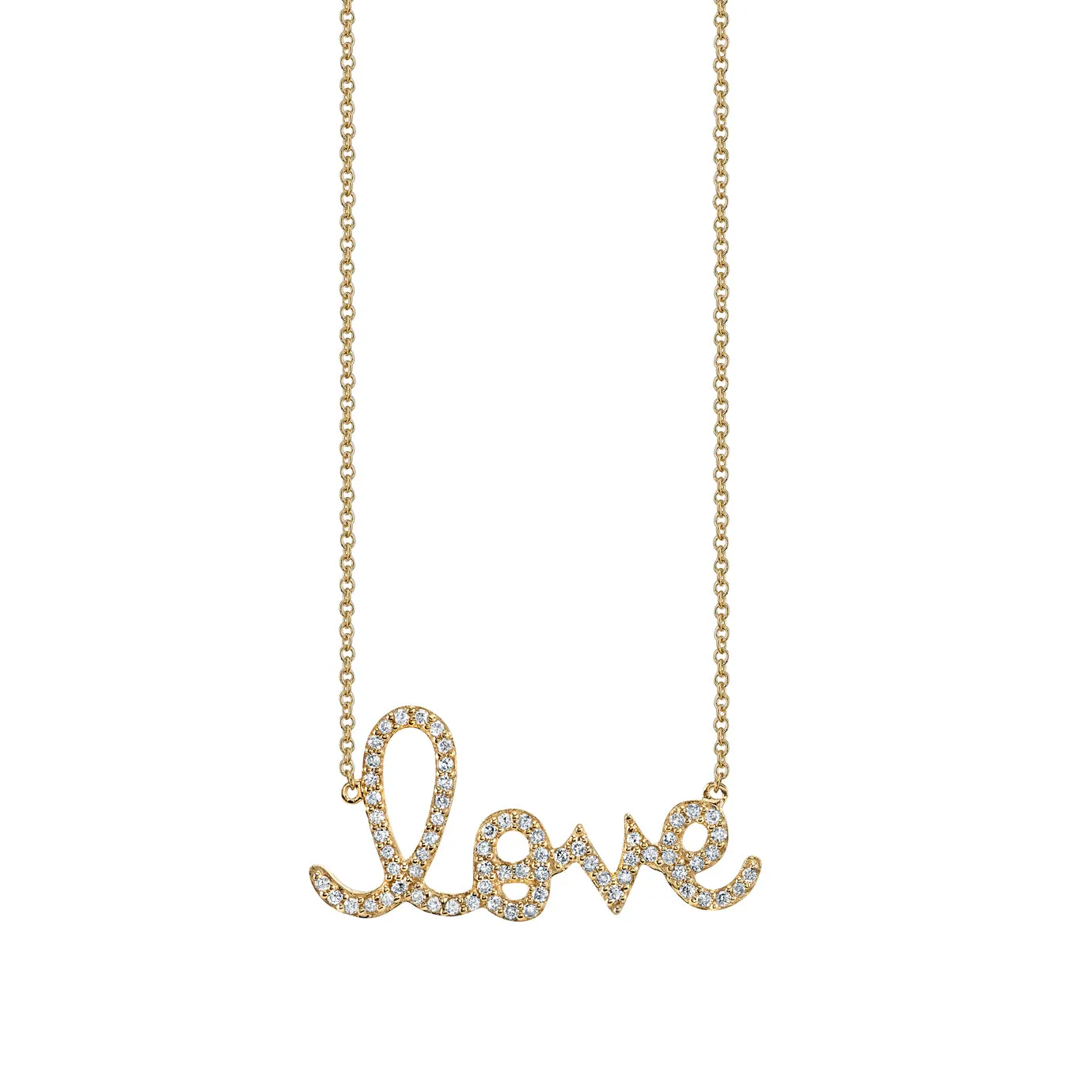 Gold & Diamond Large Love Necklace sold by Sydney Evan