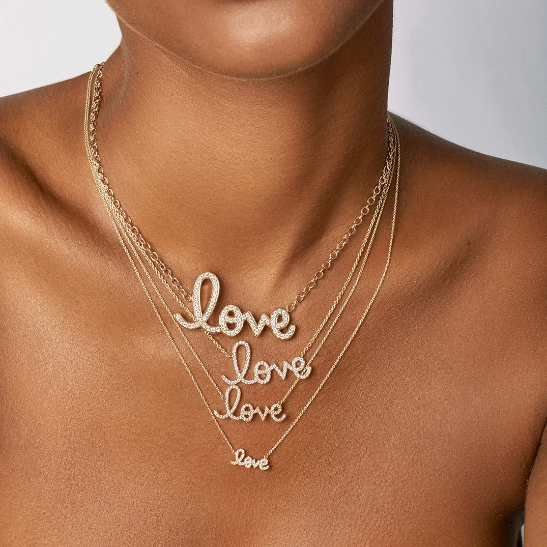 Gold & Diamond Large Love Necklace sold by Sydney Evan product image thumbnail 2