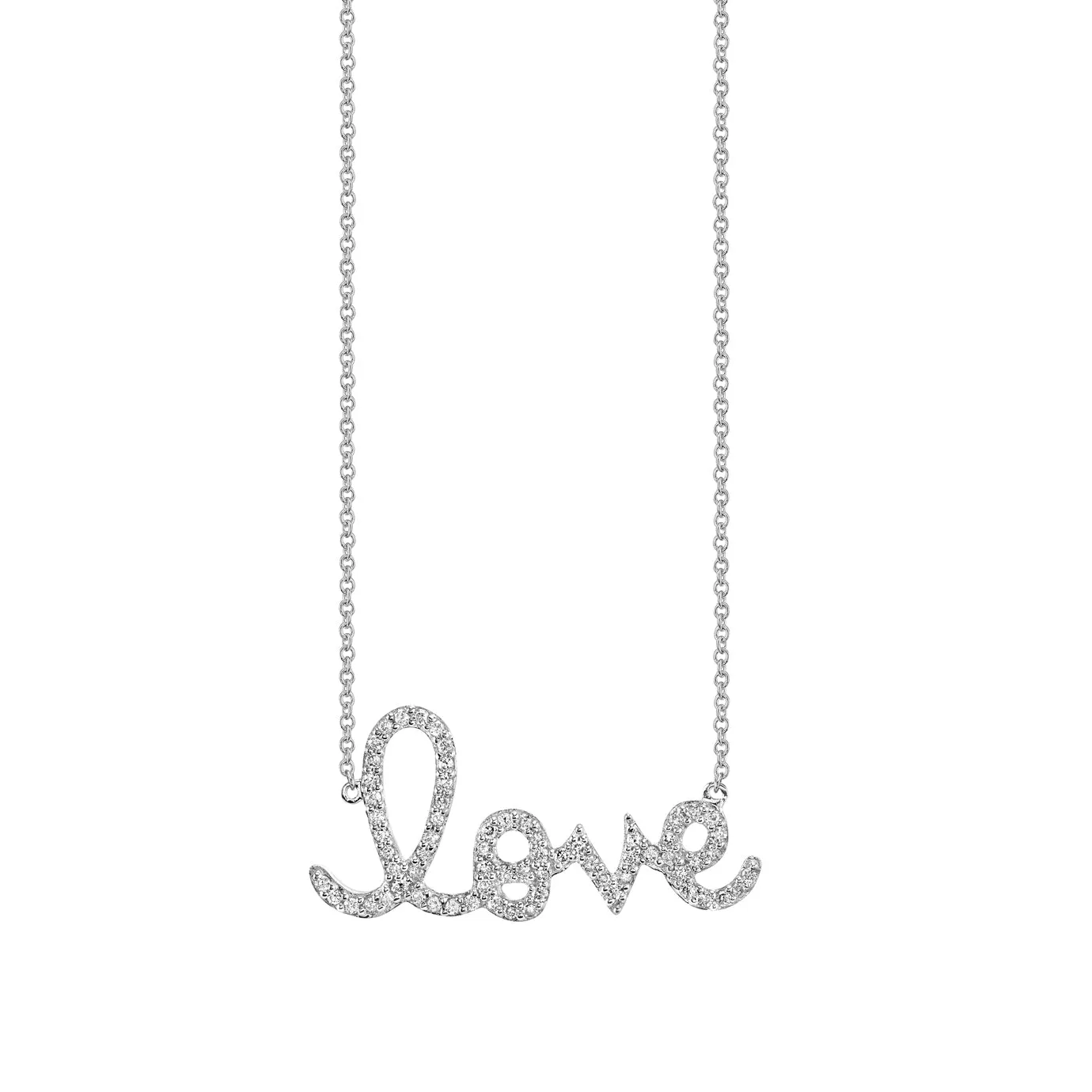 Gold & Diamond Large Love Necklace sold by Sydney Evan product image thumbnail 4