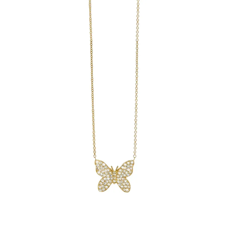Gold & Diamond Butterfly Necklace made by Sydney Evan