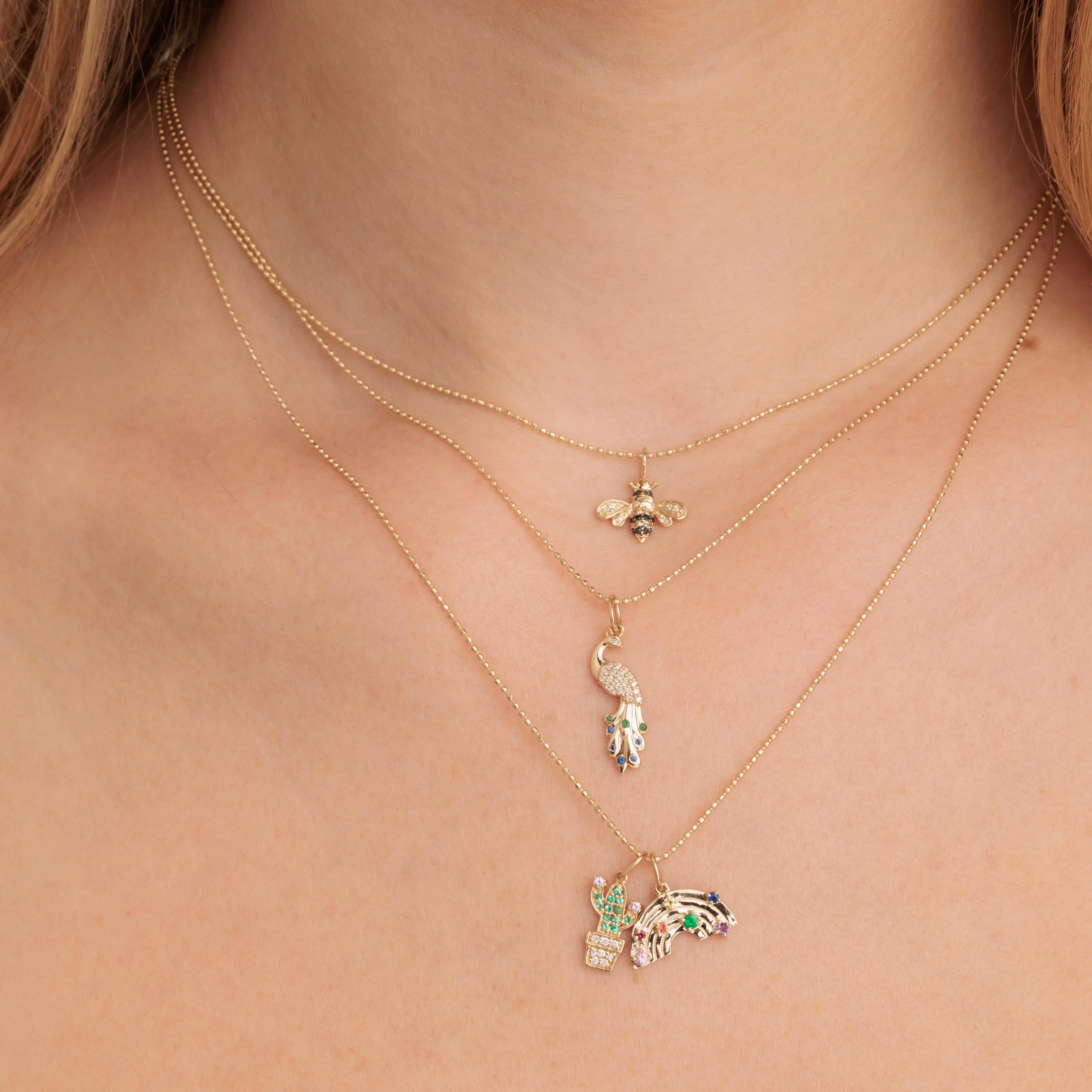 Gold & Diamond Small Bee Charm sold by Sydney Evan product image thumbnail 2