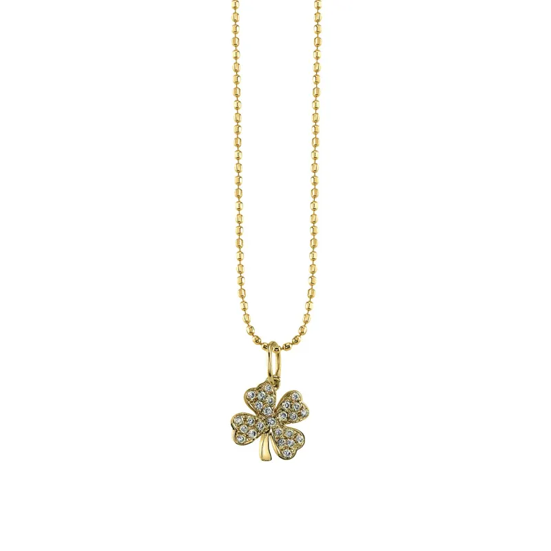 Gold & Diamond Small Clover Charm made by Sydney Evan