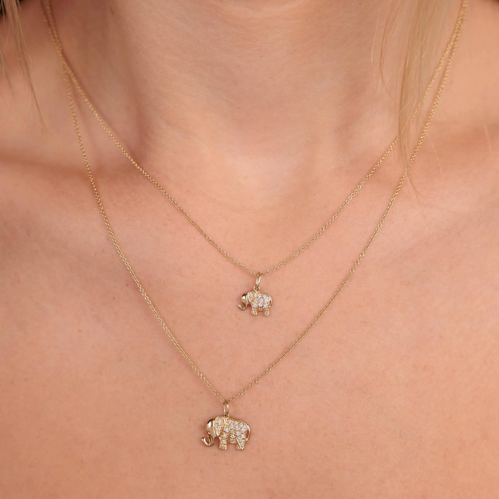 Gold & Diamond Elephant Charm sold by Sydney Evan product image thumbnail 2