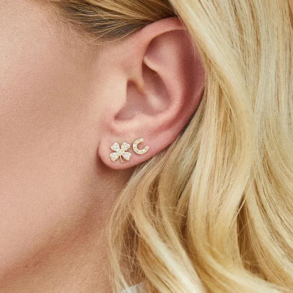 Gold & Diamond Horseshoe Stud sold by Sydney Evan product image thumbnail 2
