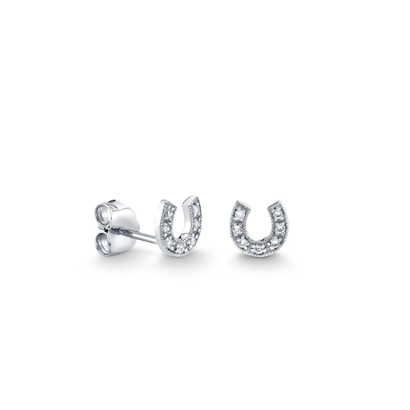 Gold & Diamond Horseshoe Stud sold by Sydney Evan product image thumbnail 3