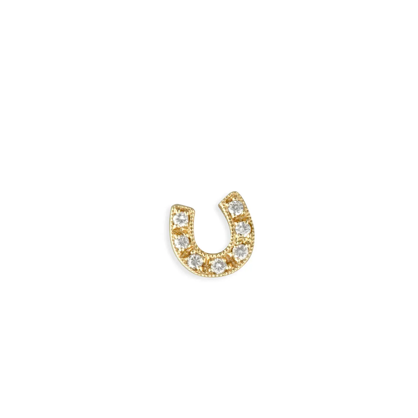 Gold & Diamond Horseshoe Stud sold by Sydney Evan product image thumbnail 4