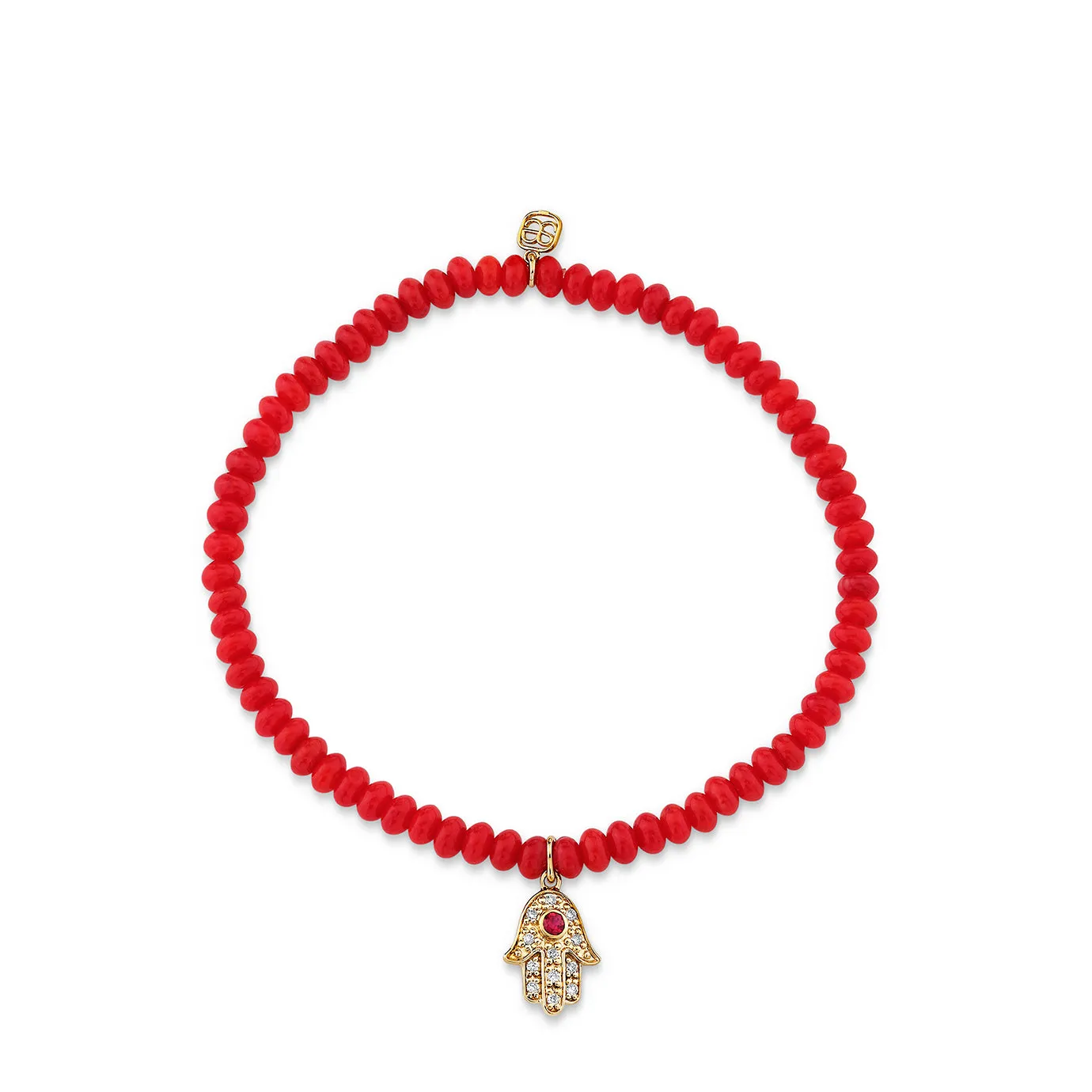 Gold & Diamond Mini Hamsa on Red Sea Bamboo sold by Sydney Evan product image thumbnail 5