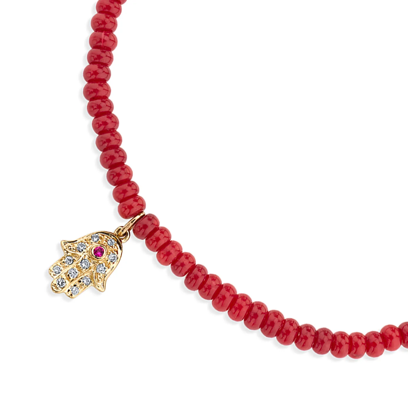 Gold & Diamond Mini Hamsa on Red Sea Bamboo sold by Sydney Evan product image thumbnail 3