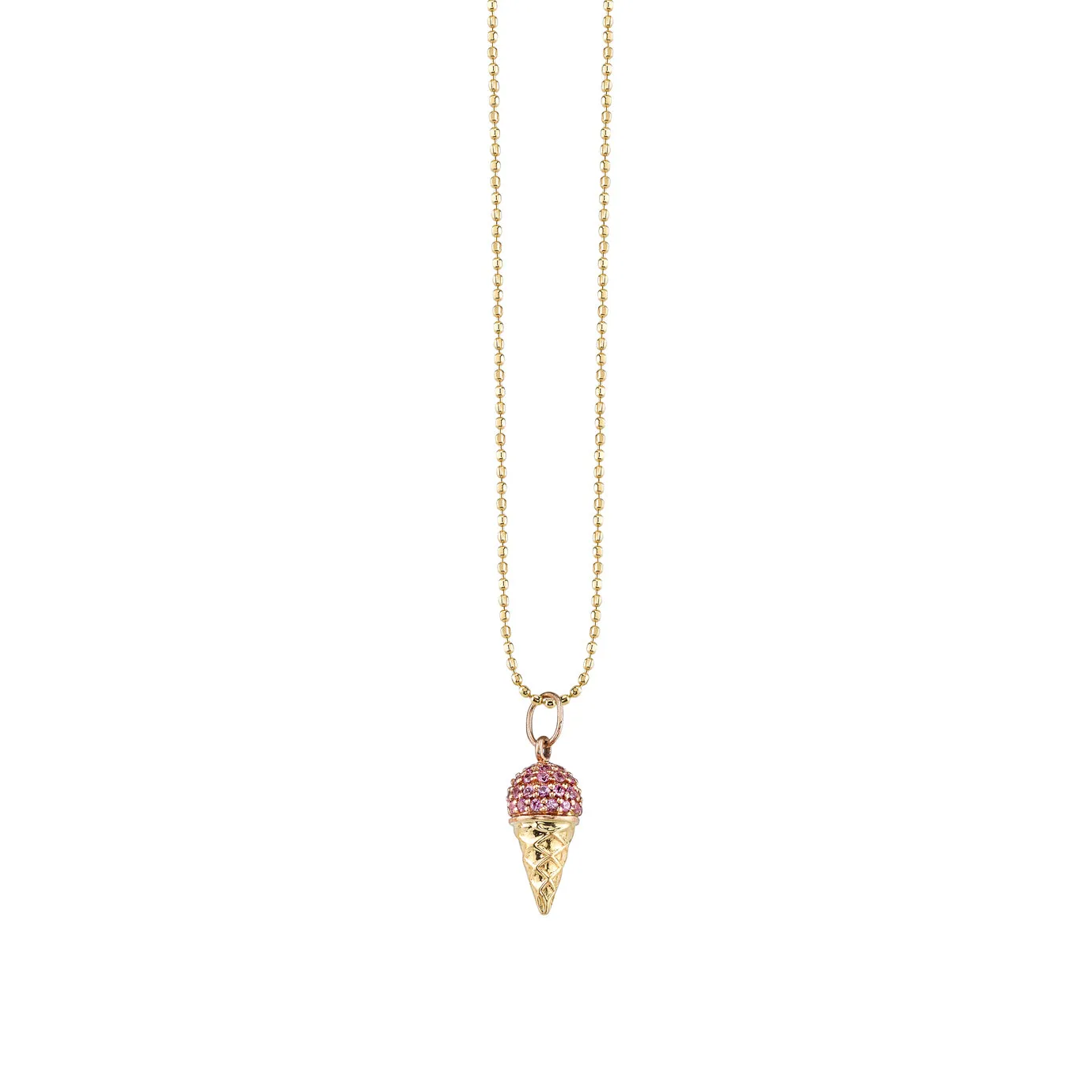 Gold & Pink Sapphire Ice Cream Charm sold by Sydney Evan