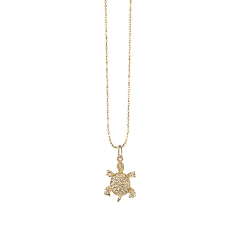 Gold & Diamond Turtle Charm made by Sydney Evan