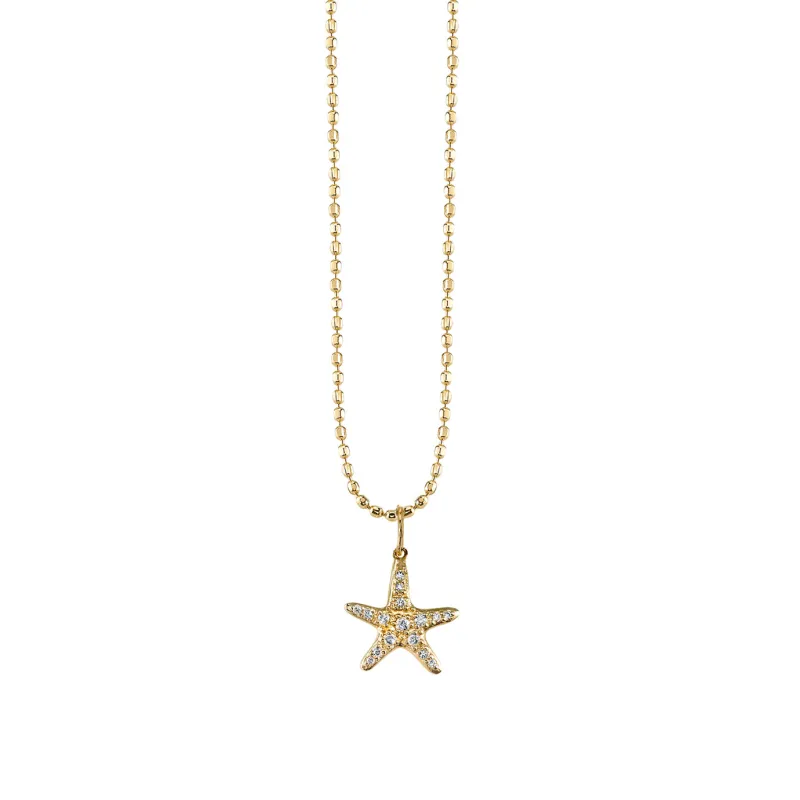 Gold & Diamond Small Starfish Charm made by Sydney Evan
