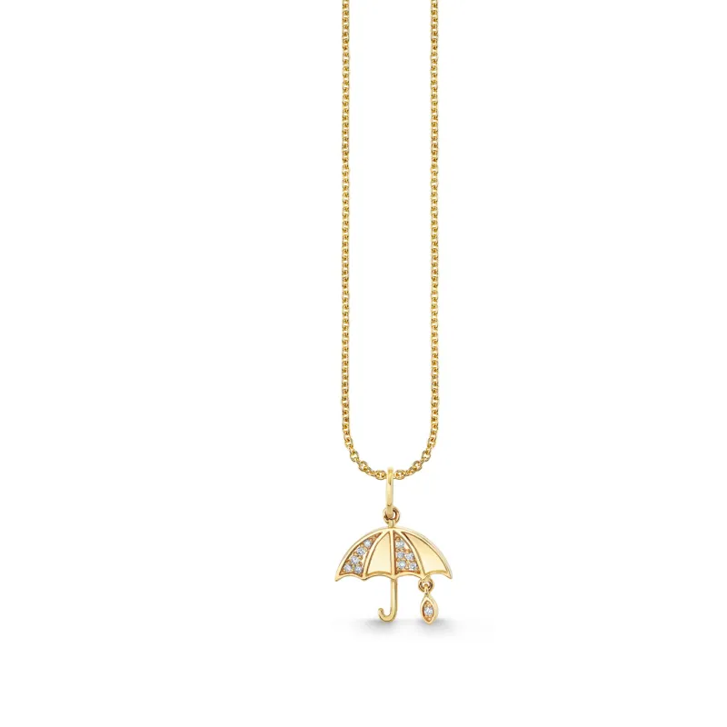 Gold & Diamond Umbrella Charm made by Sydney Evan