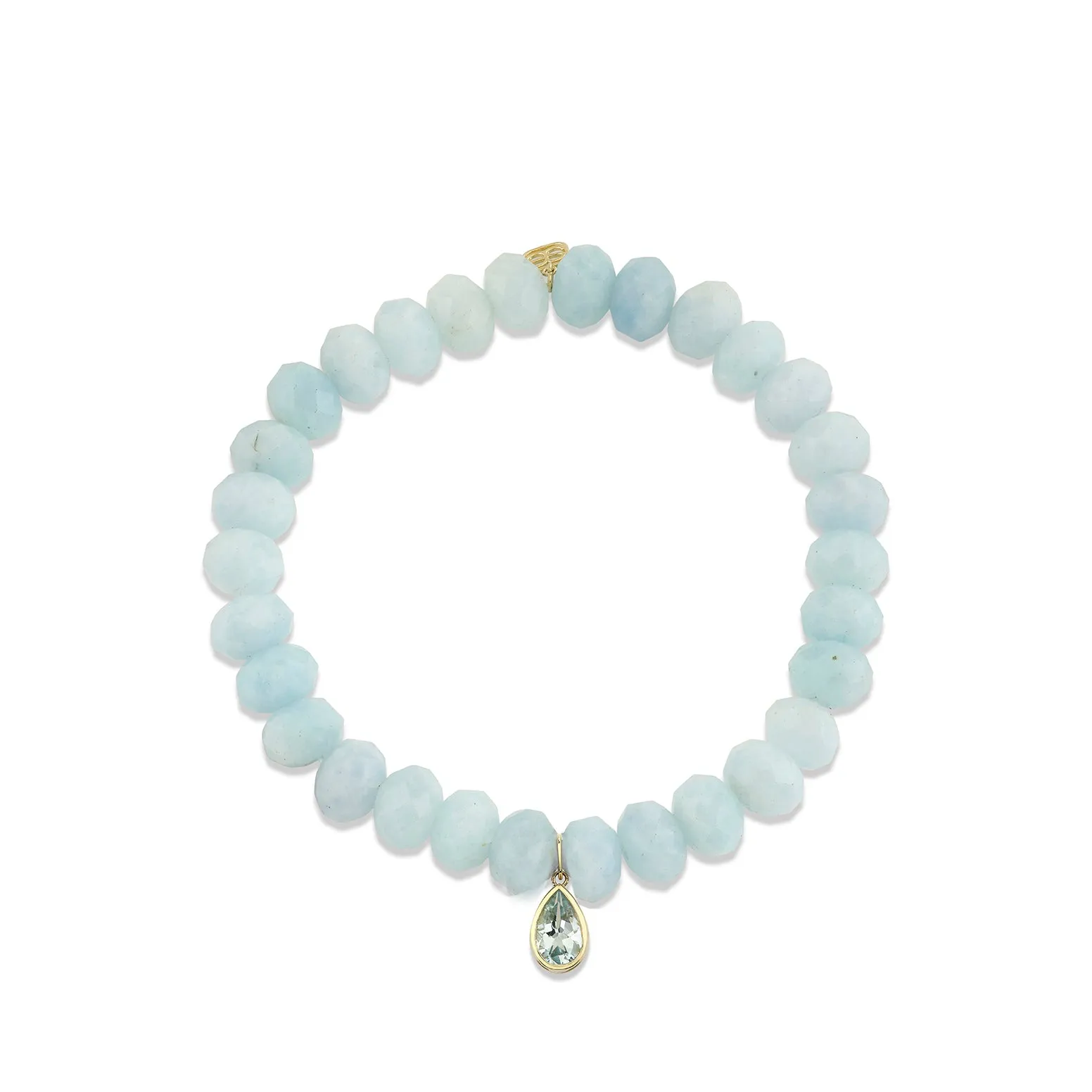 Gold & Aquamarine Icon Mounting Pear Charm on Aquamarine sold by Sydney Evan product image thumbnail 2