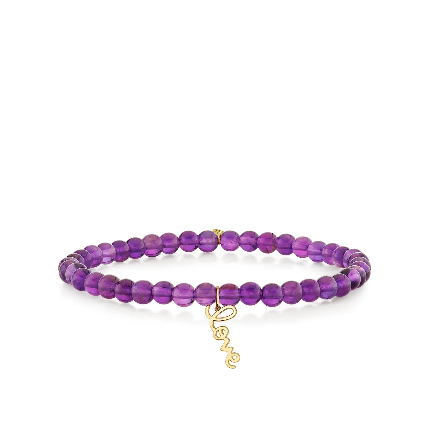 Pure Gold Mini Love Script Charm on Amethyst sold by Sydney Evan