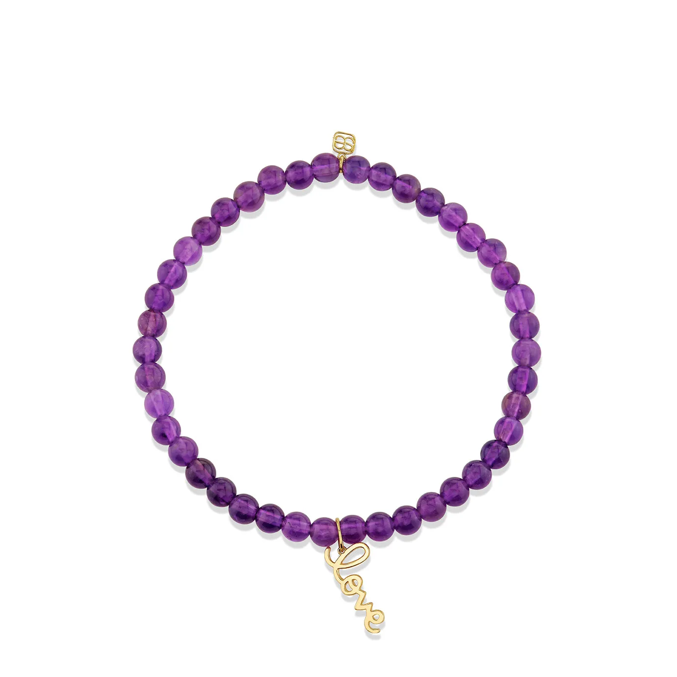 Pure Gold Mini Love Script Charm on Amethyst sold by Sydney Evan product image thumbnail 2