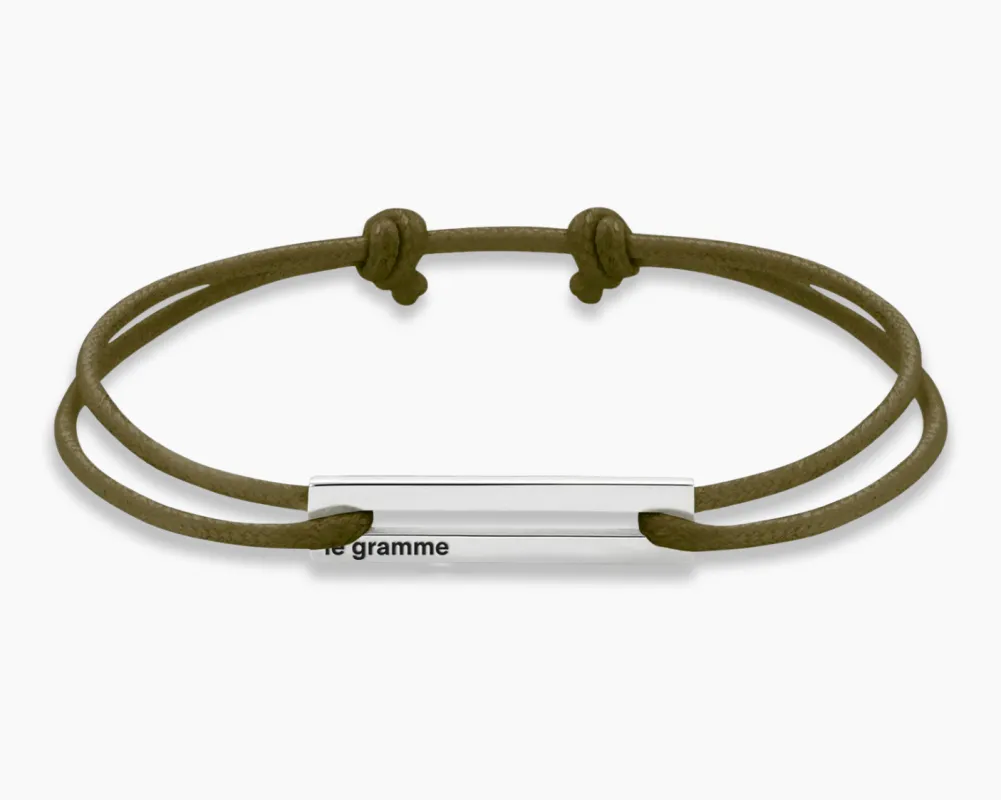 perforated khaki cord bracelet le 1.7g made by Le Gramme