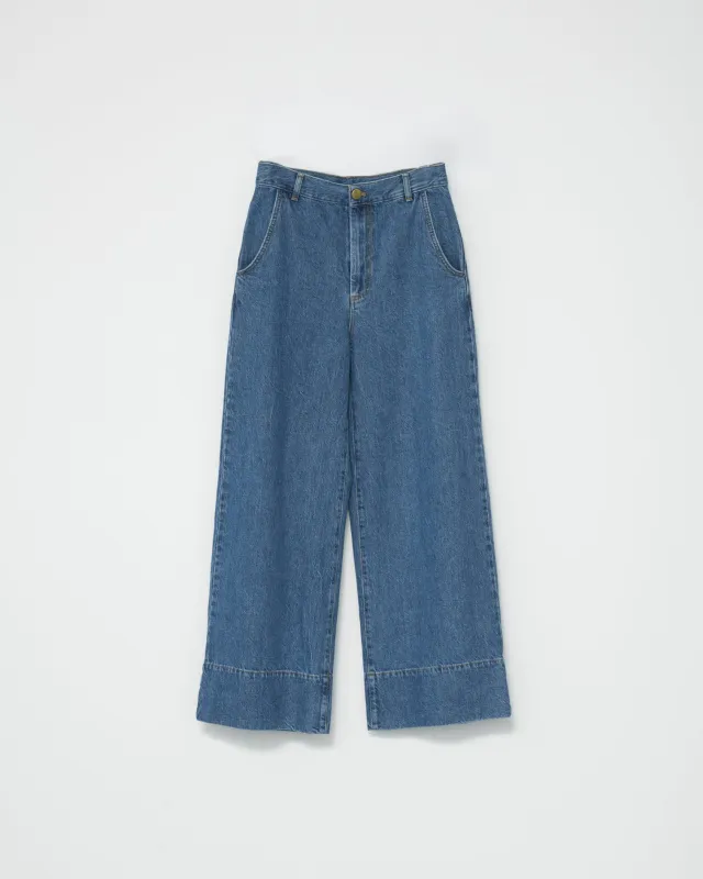 Hemp/cotton wide leg jeans made by AF Agger