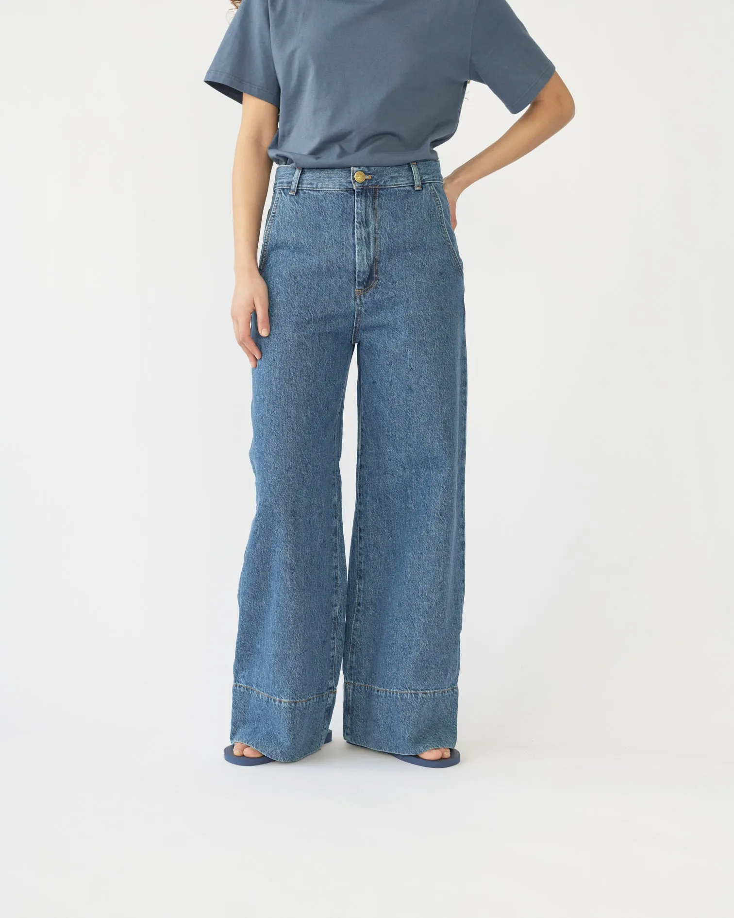 Hemp/cotton wide leg jeans sold by AF Agger product image thumbnail 3