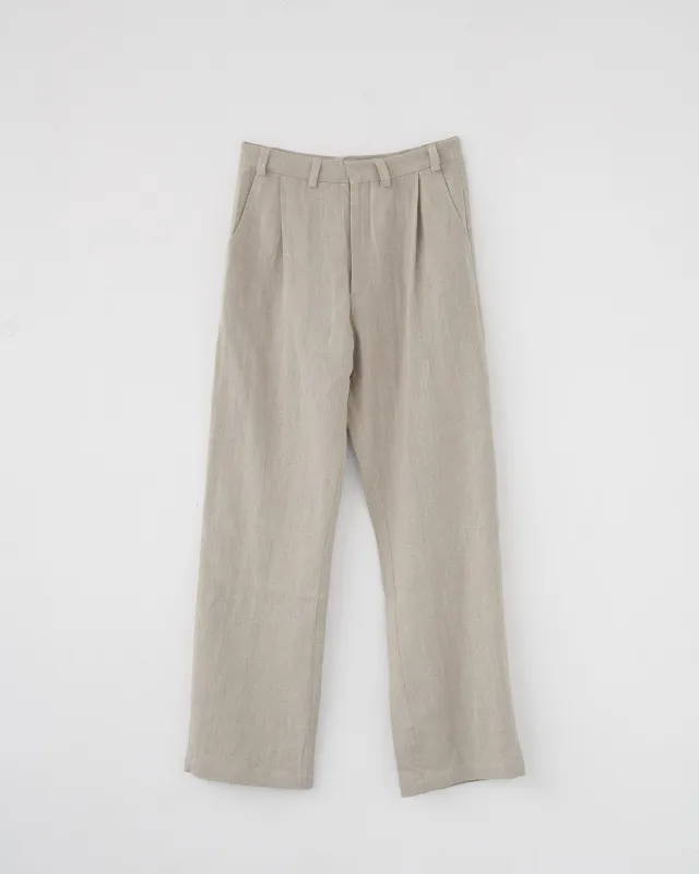 Linen Box Trousers made by AF Agger
