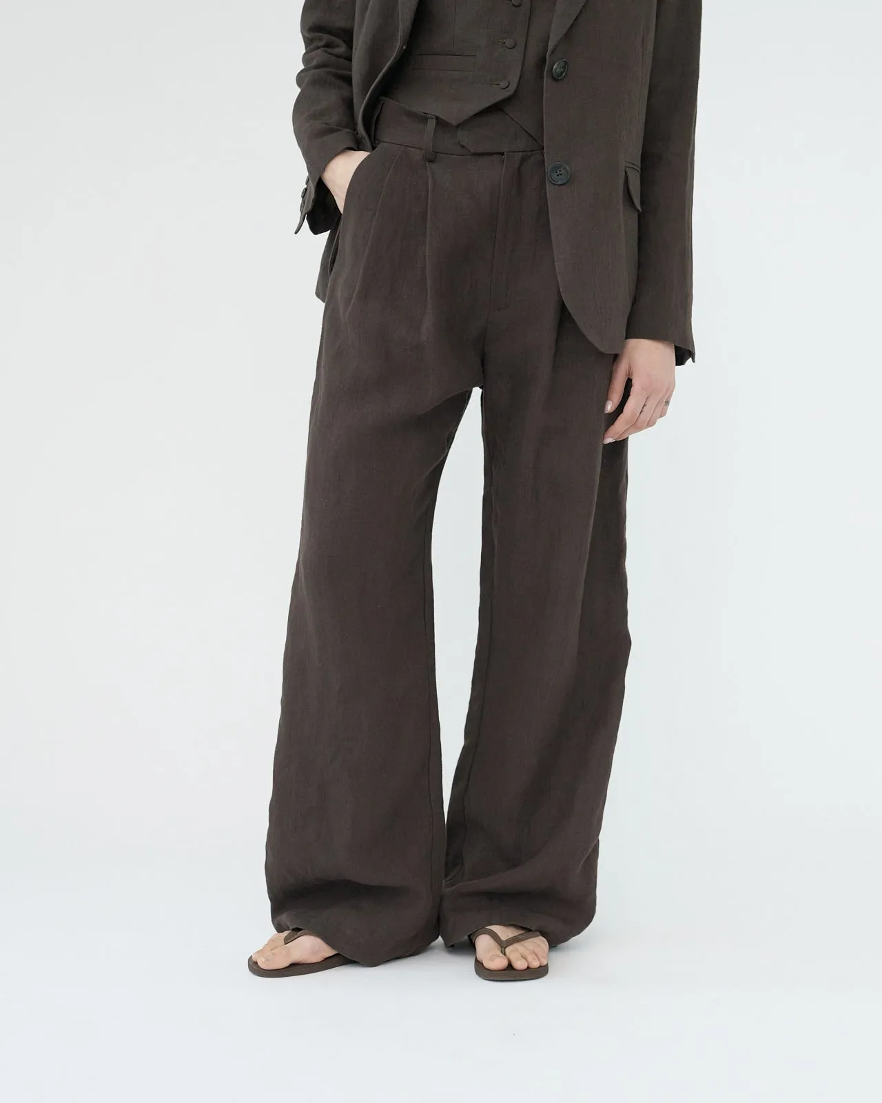 Linen Wide Box Trousers sold by AF Agger product image thumbnail 3