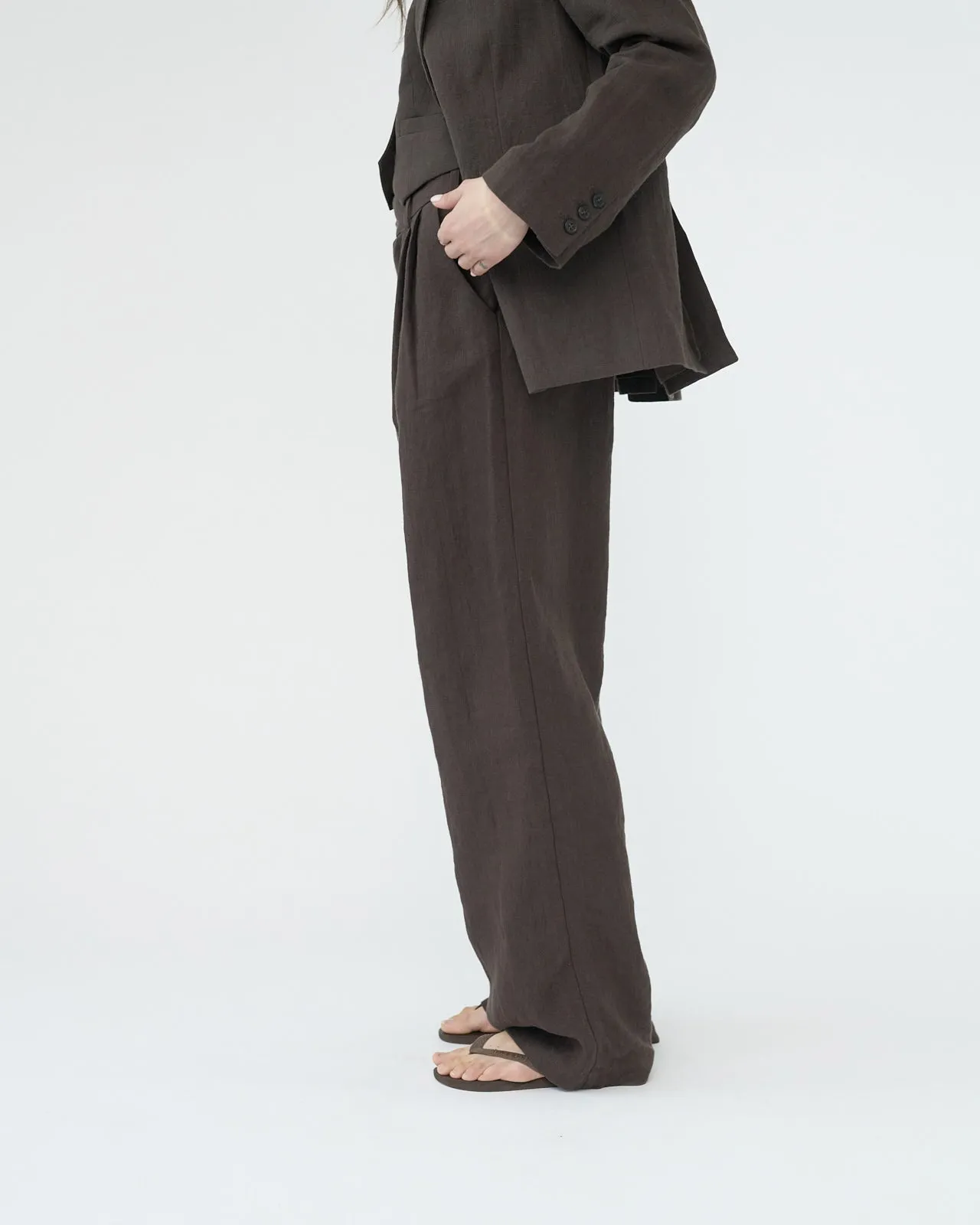 Linen Wide Box Trousers sold by AF Agger product image thumbnail 4