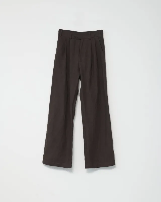 Linen Wide Box Trousers made by AF Agger