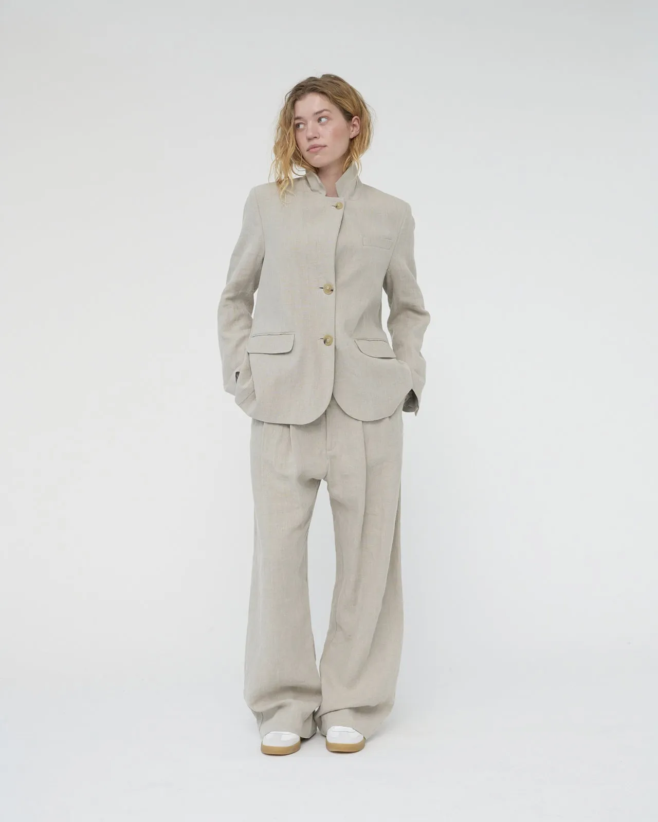 Linen Straight Blazer sold by AF Agger product image thumbnail 3