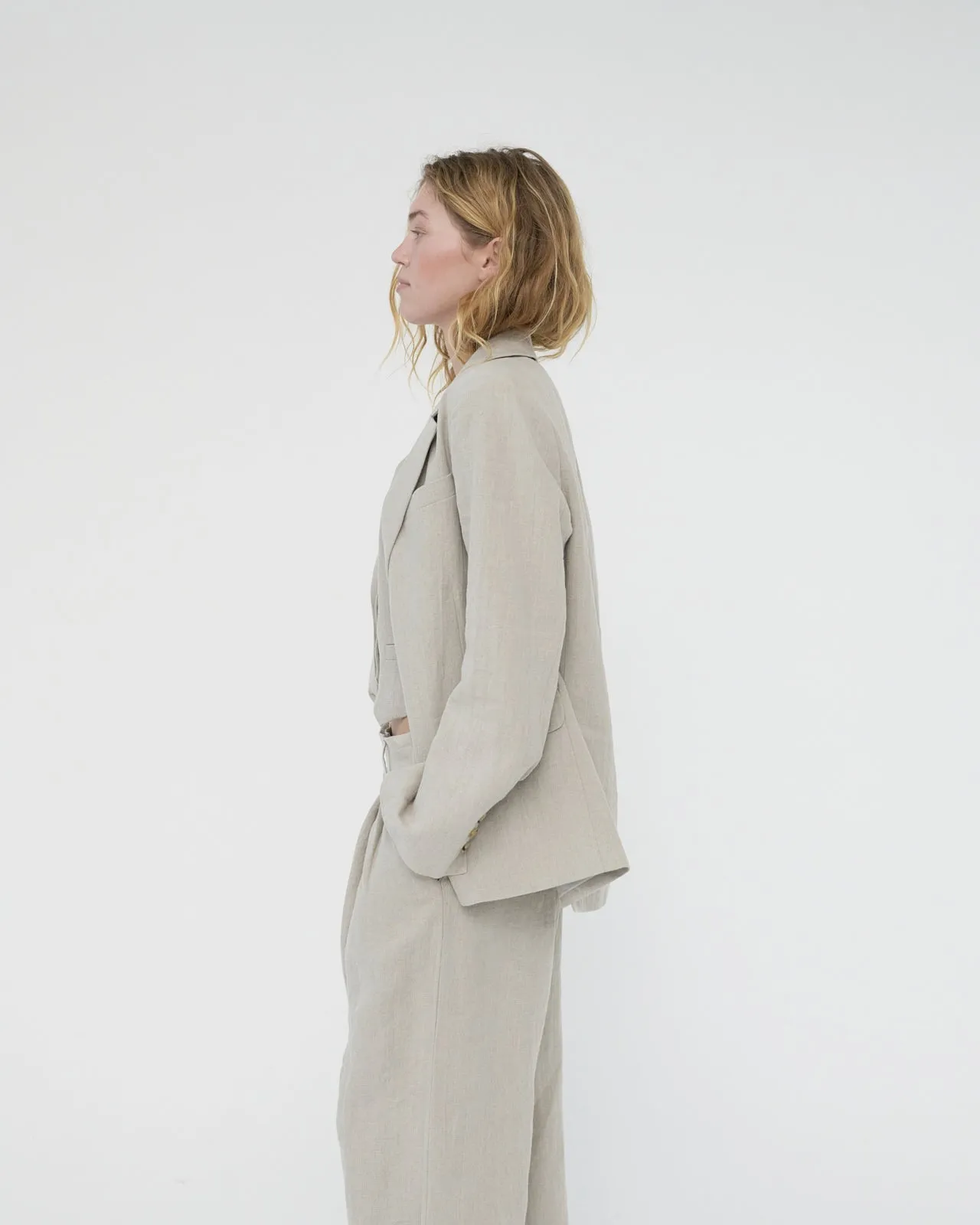 Linen Straight Blazer sold by AF Agger product image thumbnail 5