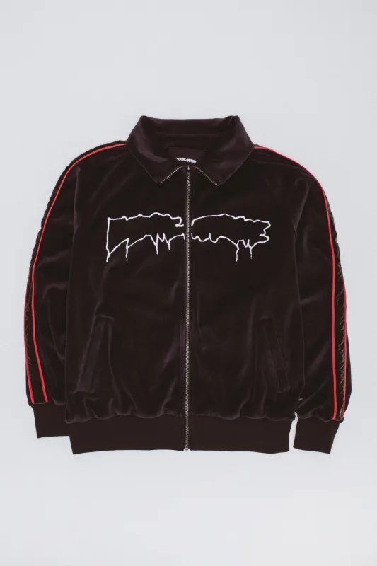 Velour Outline Logo Zip Jacket made by Fucking Awesome